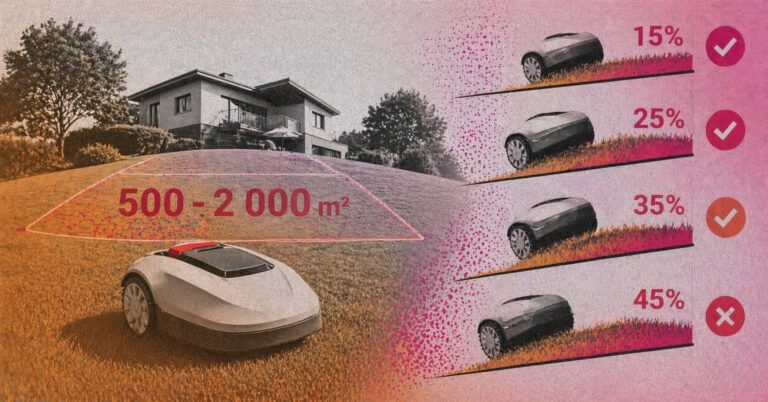 Robot tondeuse pour terrain moyen - avec ou sans pente