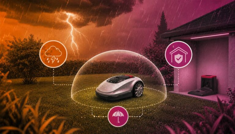 Pluie orage robot tondeuse